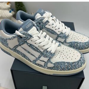 MENS AMIRI SKELETON BOUCLE LOW TOP Sneakers. Size 45